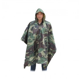 Poncho en polyester à motif camouflage